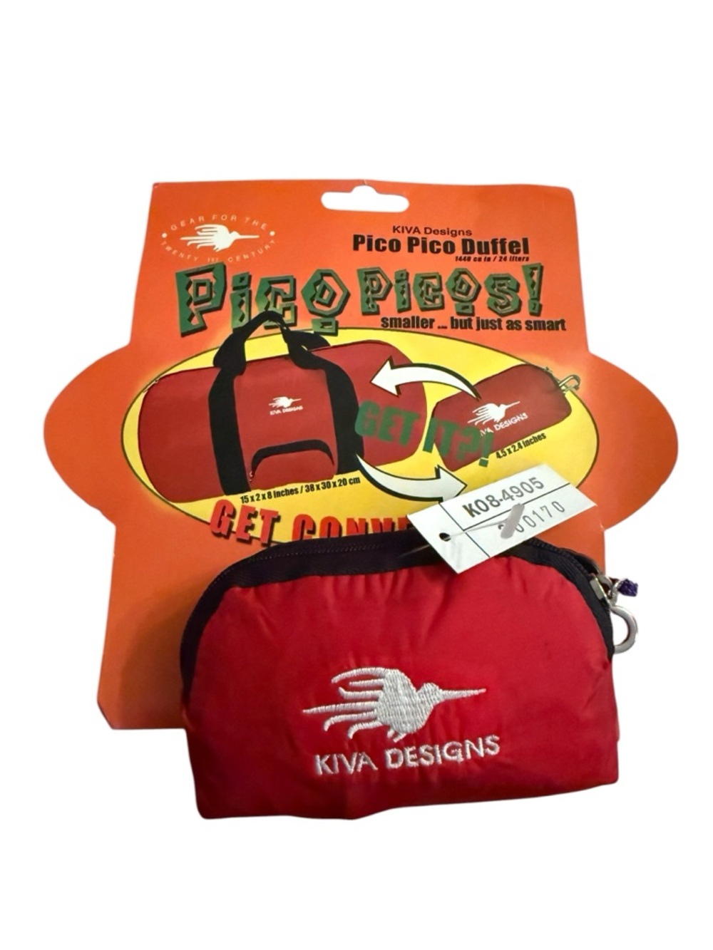 KIVA Designs Pico Pico Key Ring Duffel Bag Red NWT